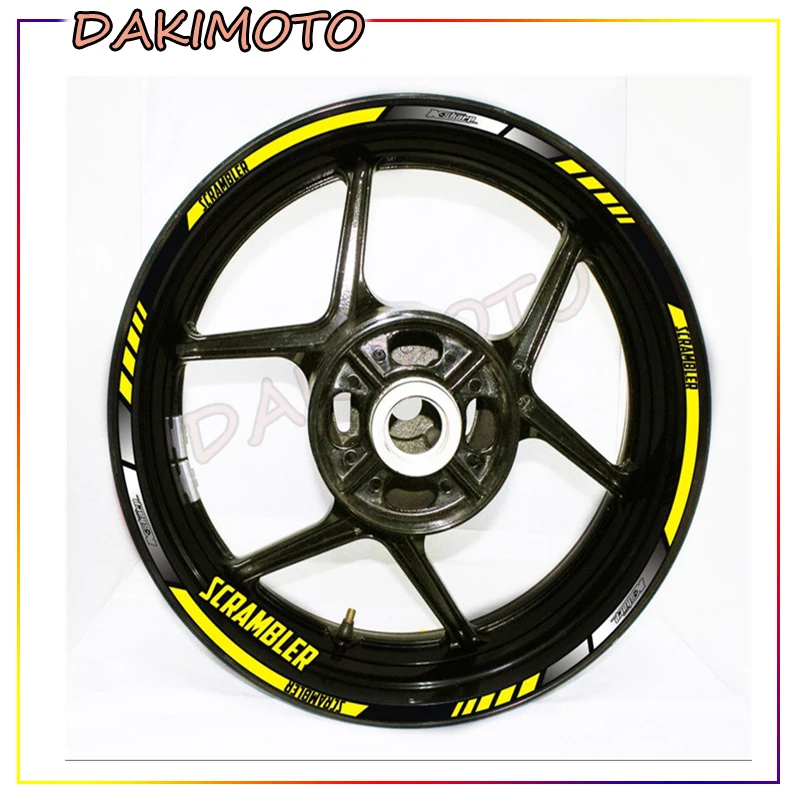 

For Ducati Scrambler Motorcycle Wheel Decals Waterproof Reflective Stickers Rim Stripes