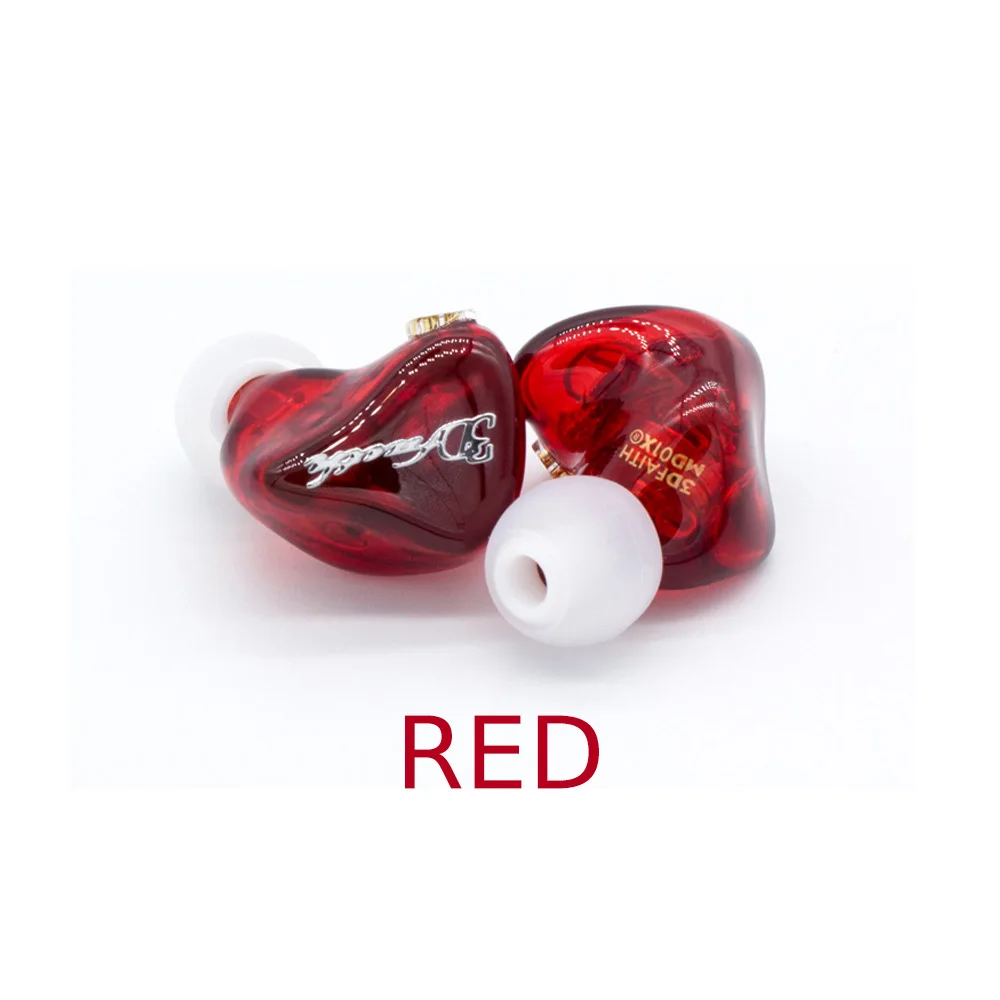FDBRO динамические полимерные MDK-ESS наушники в ухо стерео Спорт HIFI сабвуфер 3d принт наушники супер монитор с басом наушники для энтузиастов - Цвет: Красный
