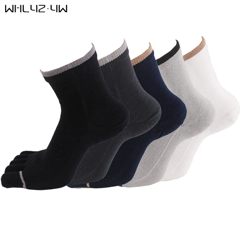 

WHLYZ YW 5 pairs/lot cotton socks with toes compression five finger socks weed funny socks men meia sokken fashions Athletic