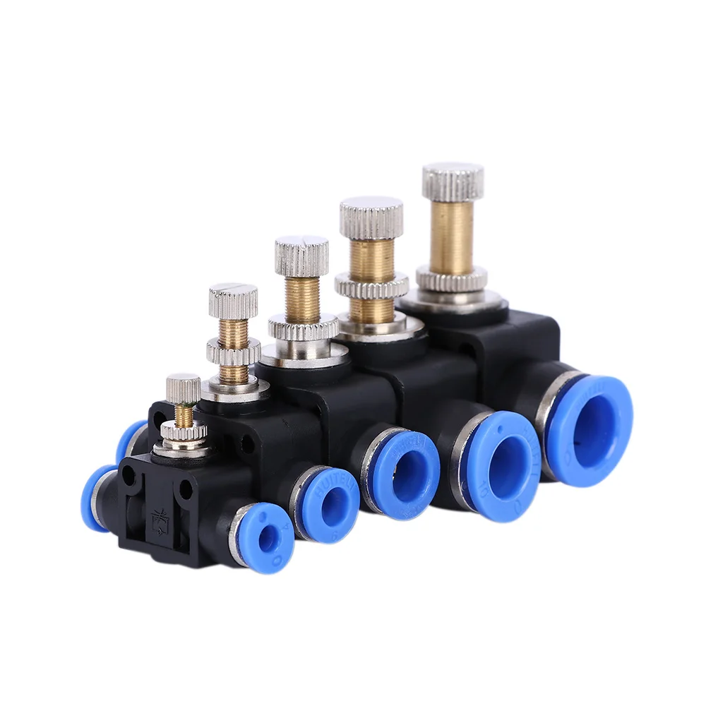 

Free shipping throttle valve SA 4-12mm Air Flow Speed Control Valve Tube Water Hose Pneumatic Push In Fittings