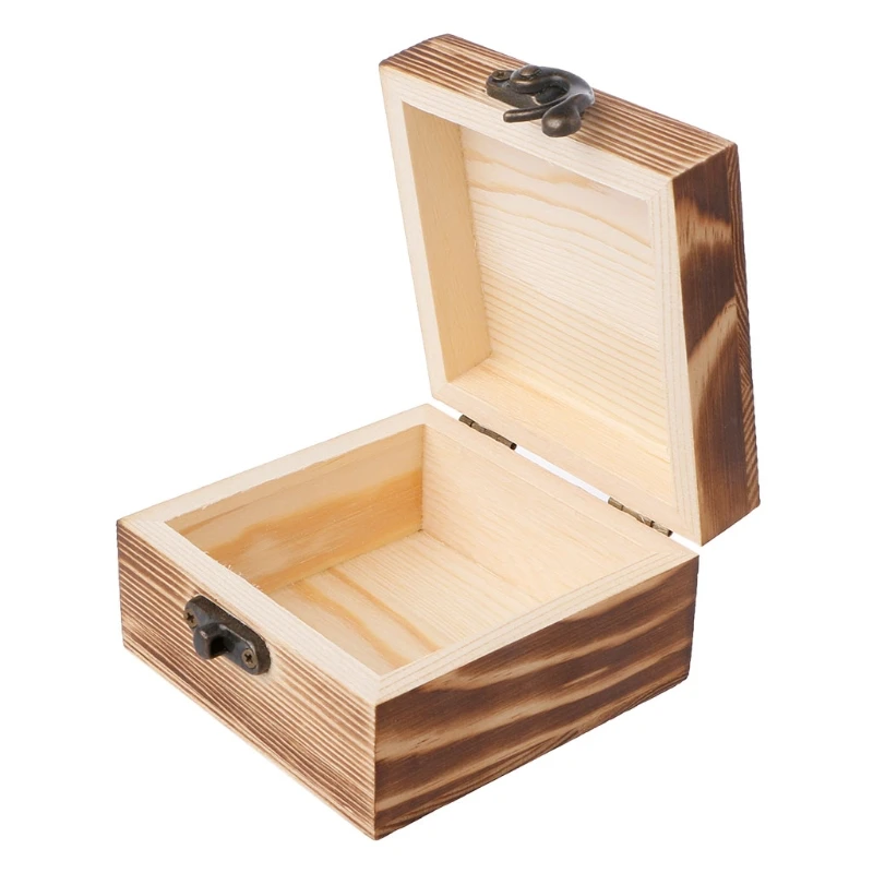NEW Vintage Wooden Hinged Box Jewellery Storage Case Crfats Sundries Organizer Makeup Vintage Wooden Hinged Box organizer