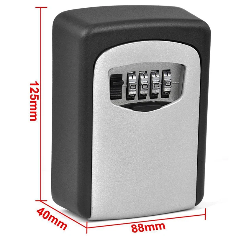 

4 Digit Combination Key Safe Security Storage Box Lock Case Wall Mount Organizer