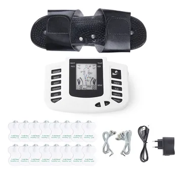 

Electronic Pulse Massager Therapy Muscle Stimulator + Magnet Foot Massage Slippers + 16pcs Tens Electrode Pads Health Care Gift