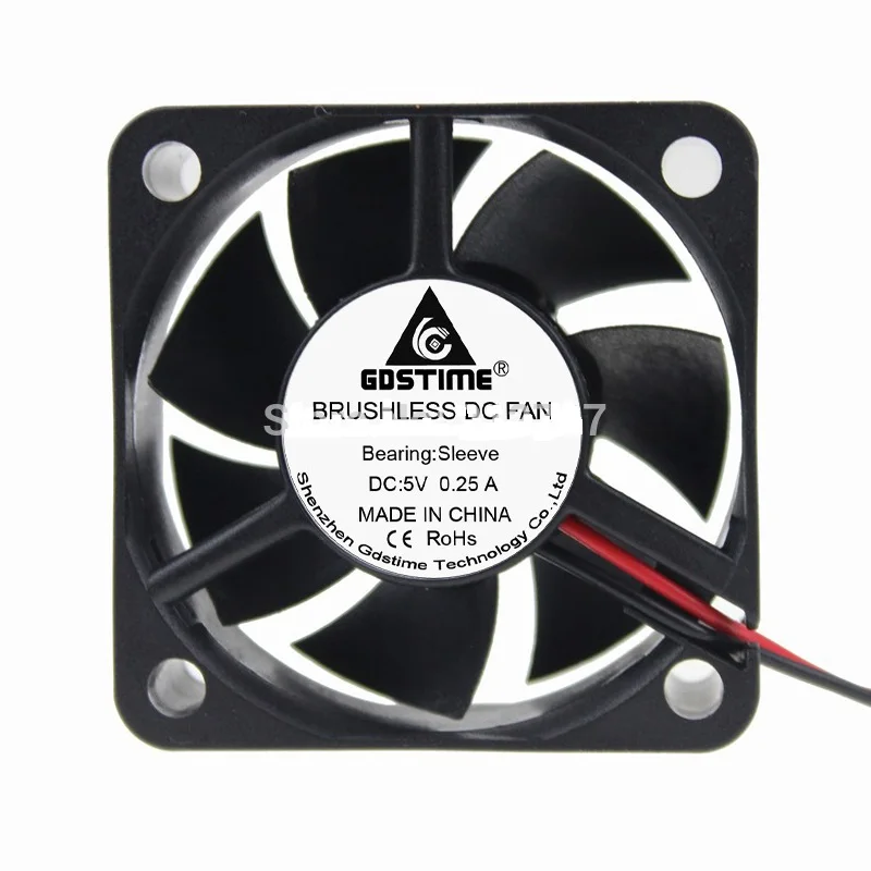 

Gdstime 2pcs DC 5V 2Pin 50mm x 50mm x 20mm 5 Power Brushless Cooler Cooling Fan