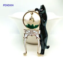 Черная кошка Fish Tank рыбка личность моды брошь кошечка брошь одежда животных, аксессуары