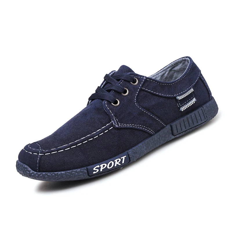 

POSTOBON Canvas Men Shoes Denim Lace Up Men Casual Shoes New 2019 Plimsolls Breathable Male Footwear Spring Autumn