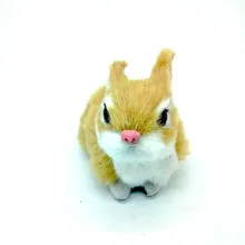 Cute Rabbit 9*6*5cm simulation brown rabbit toy polyethylene & furs squatting rabbit model home decoration birthday gift