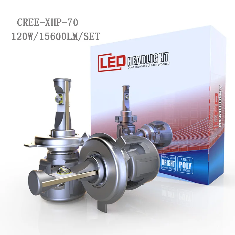 Alory H4 led 120 Вт X70 C REE XHP70 чипы 15600LM h7 h11 h13 9012 HIR2 Светодиодные Автомобильные фары лампы