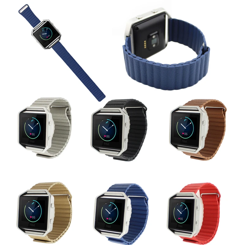 

Fitbit Blaze Strap Genuine Leather Loop Band For Fitbit Blaze Tracker Smart Fitness Watch Band With Magnet Lock Strap