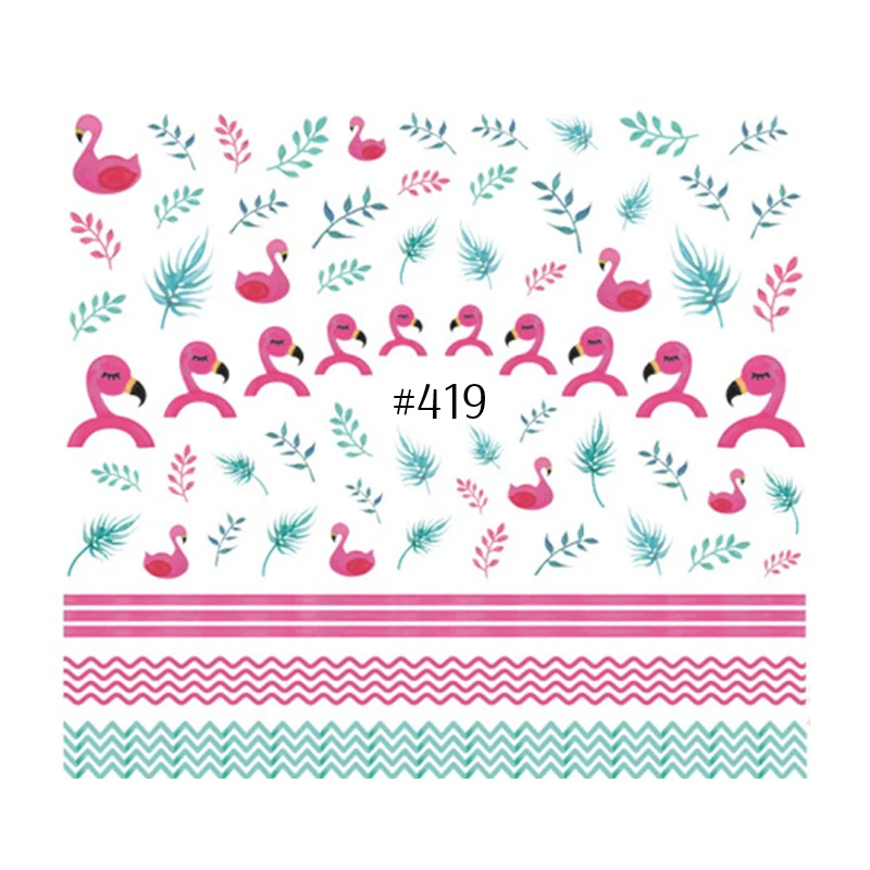 1 лист переводные наклейки для ногтей с фламинго|nail sticker|decal transfertransfer sticker |
