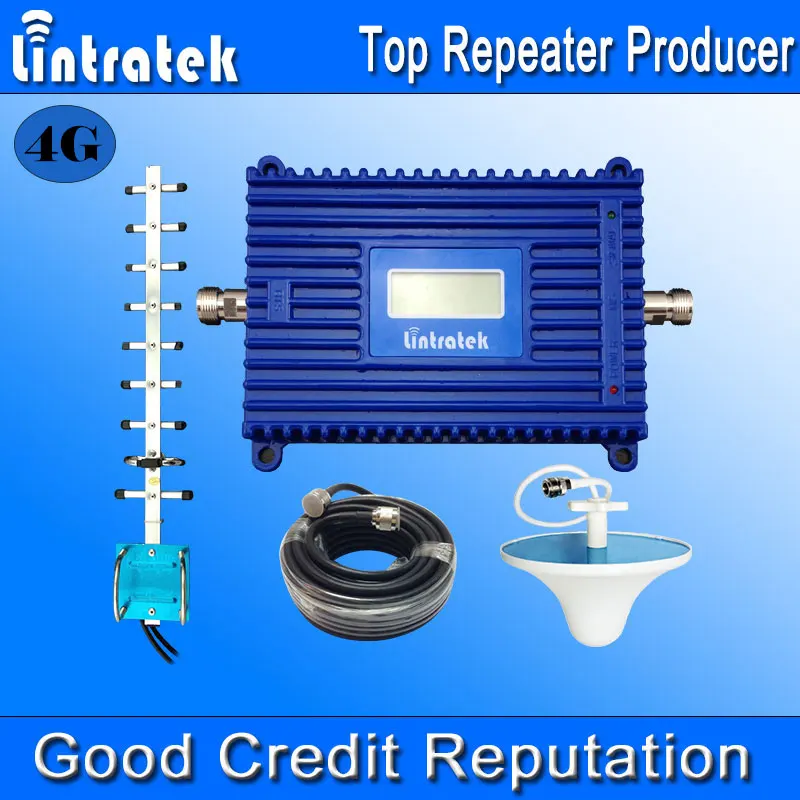  Lintratek LCD Display 4G LTE Signal Booster 1800MHz 70dB Gain GSM Repeater 4G 1800MHz Mobile Phone Signal Amplifier Full Kit F18 