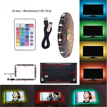 

5050 SMD RGB USB charger LED Strip light DC 5V USB Cable LED Light lamp Flexible Tape 1M 2M RF IR RGB Remote control