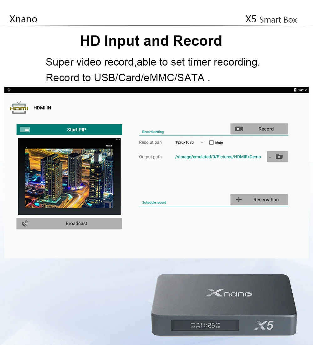 Xnano X5 Android 6,0 RTD1295 Smart tv Box DDR4 2 Гб 16 Гб поддерживает SATA 3,0, DVR, Dolby Digital, DTS Dual wifi телеприставка