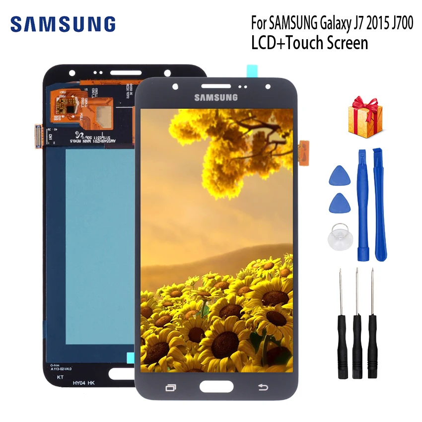 AMOLED LCD для SAMSUNG Galaxy J7 2015 дисплей J700 J700F J700M J700H сенсорный экран Запчасти|Экраны