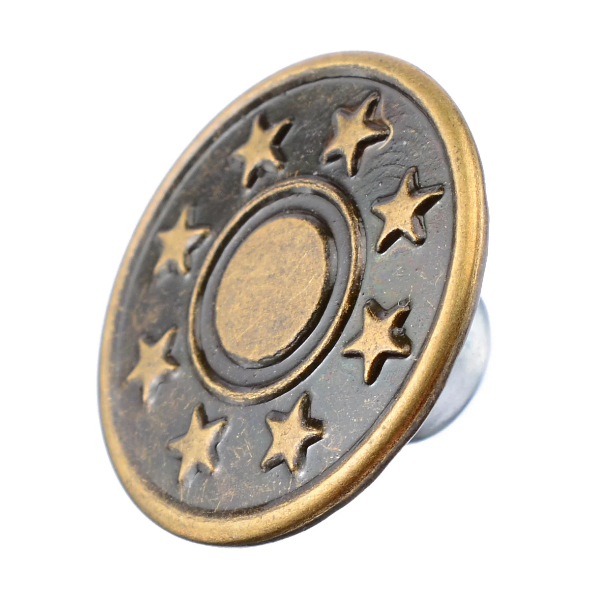 50pcs/kit Denim Jacket Jeans Button 17mm Metal Hosier Seamless Button Metal Snap Fastener Press Stud Buttons Bronze Tone