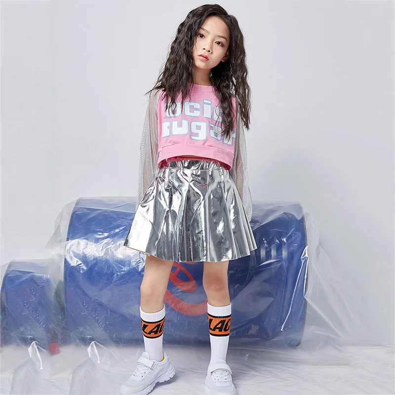 الجاز أزياء رقص الفتيات الشارع الشهير الهيب هوب الملابس الاطفال طويلة الأكمام التشجيع موحدة الأطفال المرحلة ارتداء تتسابق DNV11485