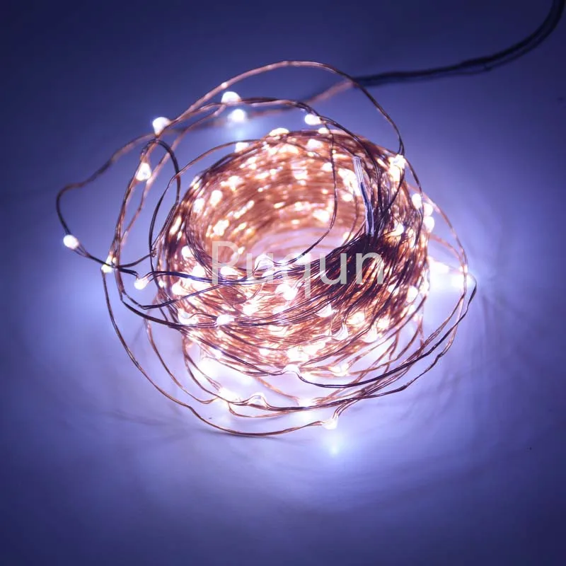 50M 164Ft 500 Leds Copper Wire Warm White White LED String Light Starry Garland Lightsluces decorativas + Power Adapter