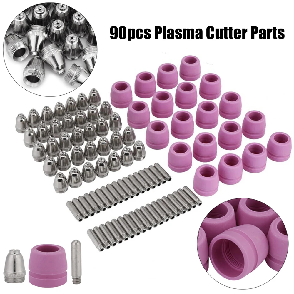 

90PCS Plasma Cutter Torch Consumable Electrode LTP5000D LTPDC2000D Nozzle Stock