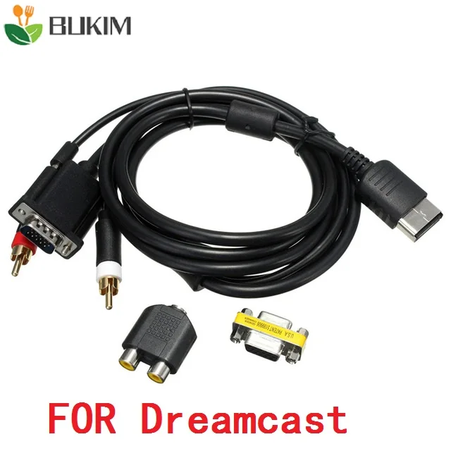 

BUKIM VGA High Definition Cable VGA Sound Adapter HD Box PAL NTSC For Dreamcast Video Games Console With headphone adapter
