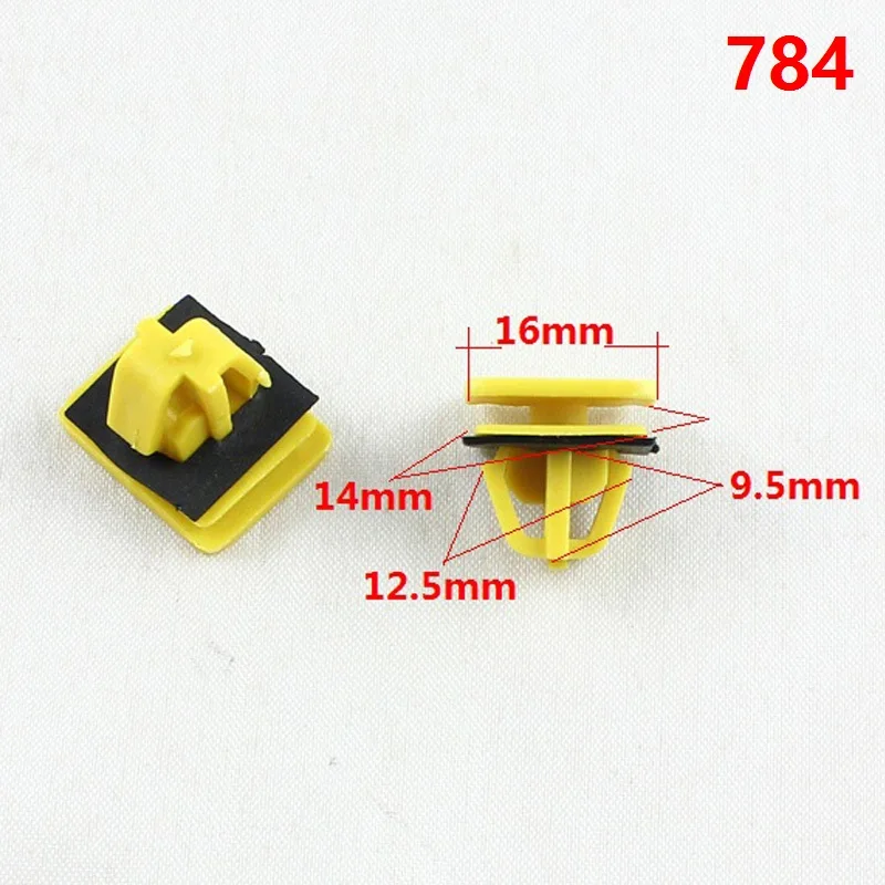 

784 Yellow Auto Door Sill Strip Trim Retaining Clip Fastener Black Plastic Gasket For Hyundai