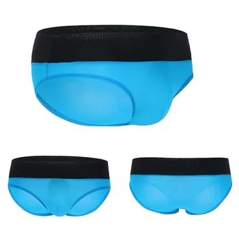 

Men's Briefs Underwear U Convex Pocket Ultra-thin Transparent Ice Silk Men's Briefs Fork Low Waist Small Three Pants Sexy Shorts