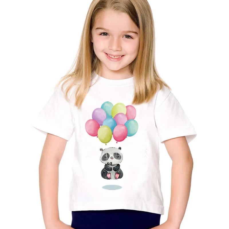 

Children Print Panda Bear Floating Meditation Funny T-shirts Kids Summer Tees Casual Tops Baby Clothes For Boys/Girls,HKP2104