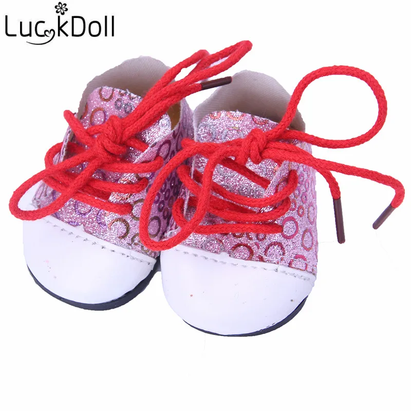 LUCKDOLL круглый носок принцесса обувь подходит 18 дюймов Американский 43 см аксессуары для кукол, игрушки для девочек, поколение, подарок на день рождения - Цвет: n753