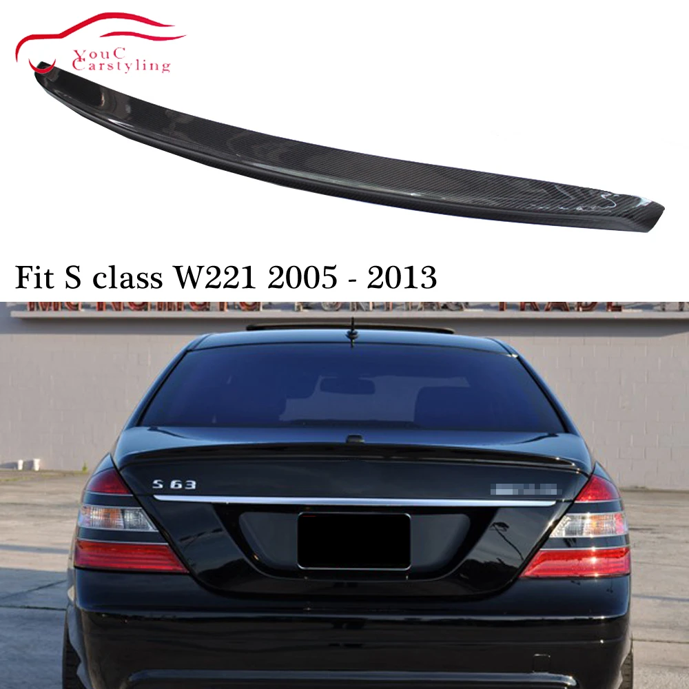 W221 AMG стиль спойлер из углеродного волокна для Mercedes S class 2005-2013 4-дверный седан S300 S350