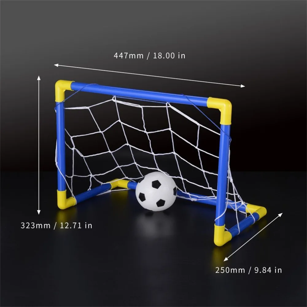

Folding Mini Football Soccer Ball Goal Post Net Set + Pump Kids Sport Indoor Home Outdoor Games Toys Child Birthday Gift Plastic