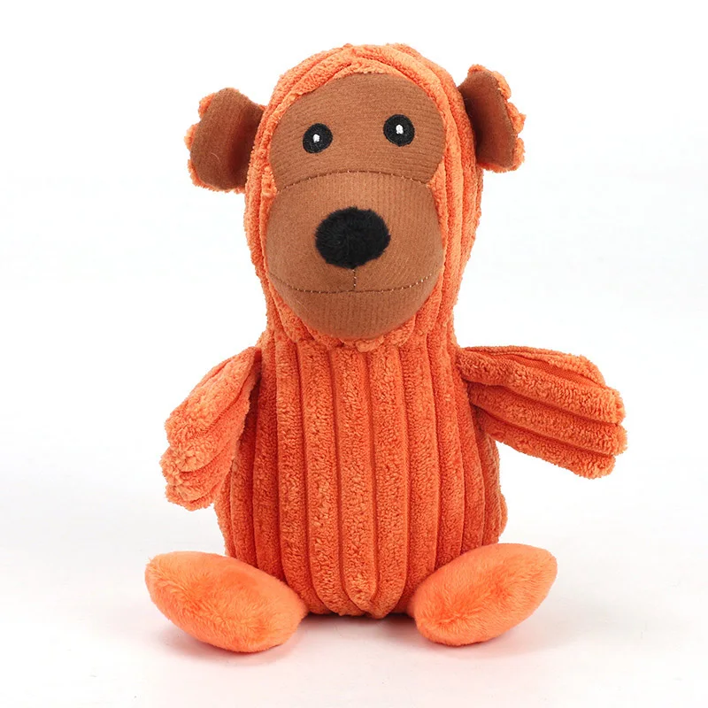 Устойчивая к укусам щенок большая собака жевательная игрушка материал плюшевые игрушечные собаки для маленьких и крупных собак скрип интерактивные домашние животные игрушки кролик лиса обезьяна - Цвет: Monkey
