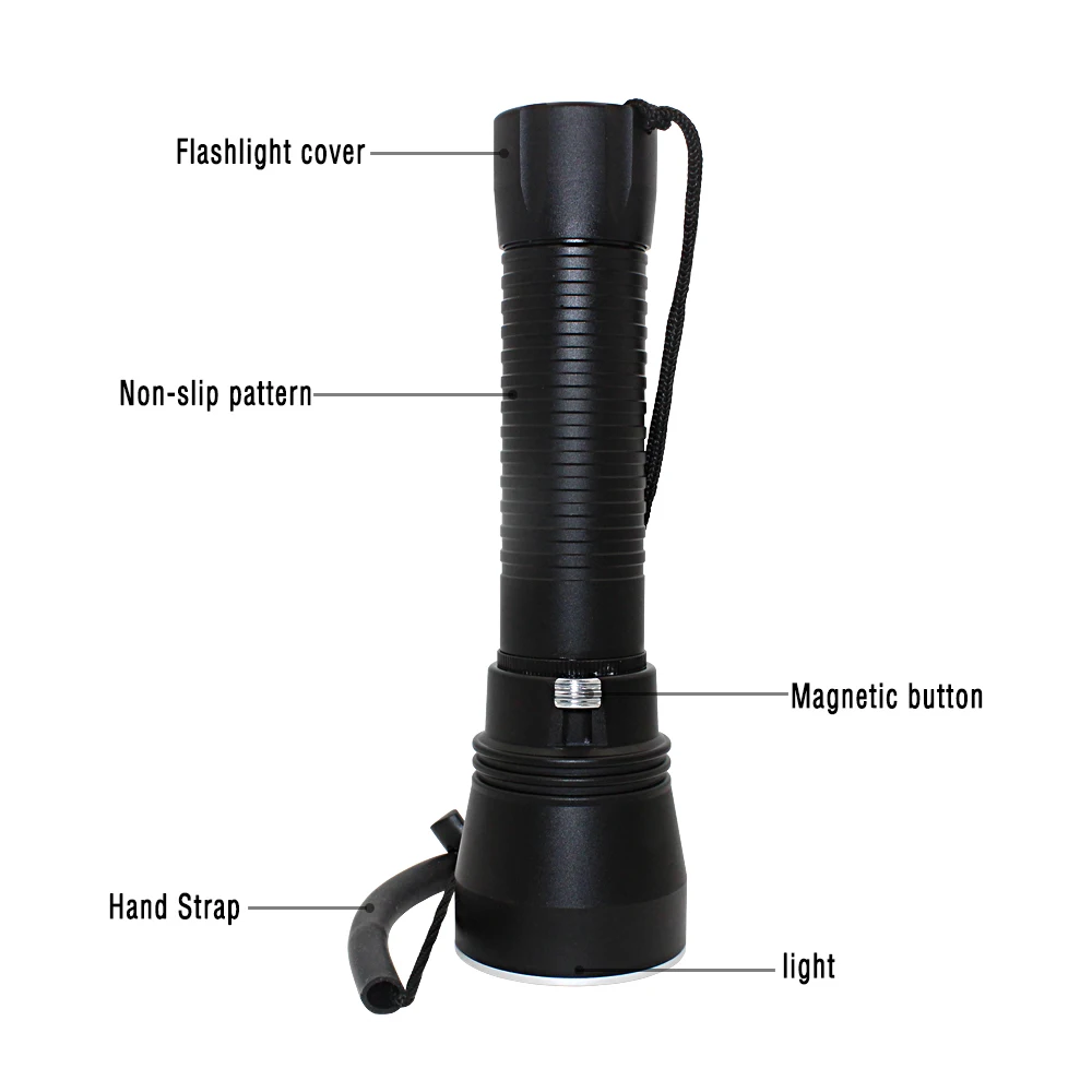  LED Diving Flashlight Powerful XHP70.2 Chip yellow/white Light 4000lm Torch Underwater 100m Waterpr - 33002839567