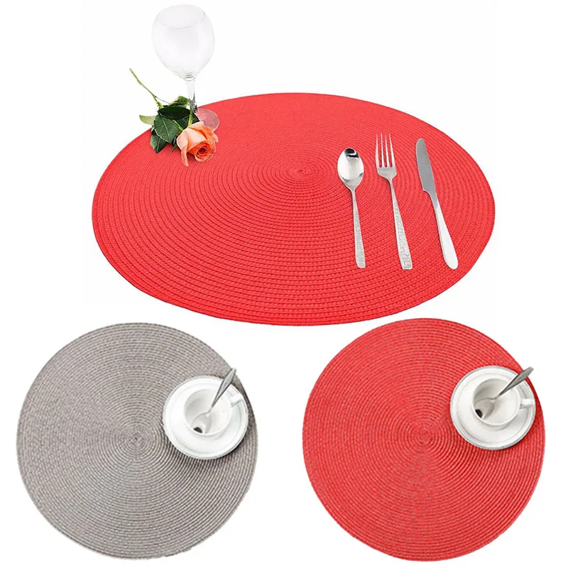38cm Round Kitchen Table Mats Pads Placemats PP Disc Pads Bowl Pad Coasters Non-Slip Waterproof Table Decoration 4/6/8PCS 38cm Round Kitchen Table Mats Pads Placemats PP Disc Pads Bowl Pad Coasters Non-Slip Waterproof Table Decoration 4/6/8PCS