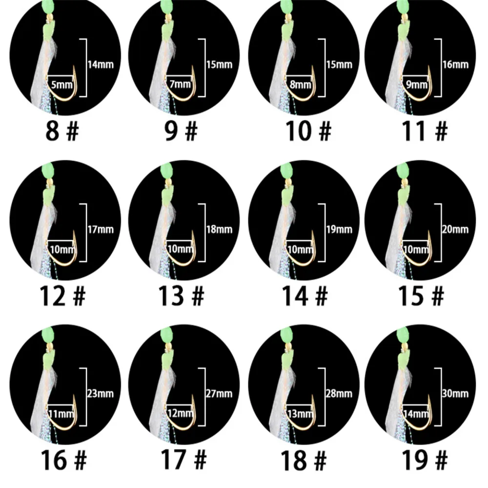 Рыболовные крючки для вертлюжная Рыбалка светящийся позолоченный рыболовный крючок рыбья кожа запах сочетание рыболовный крючок с 6 маленькими крючками