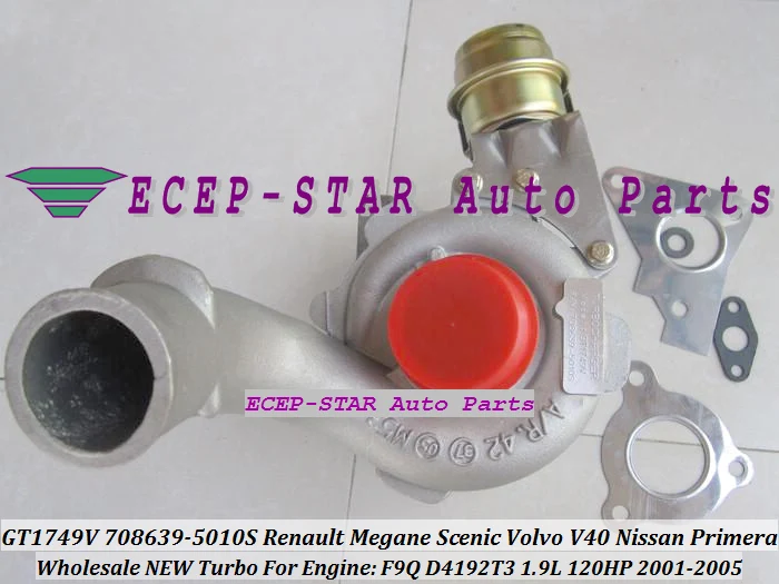 GT1749V 708639 708639-5010 S Turbo Турбокомпрессор для Renault Megane Scenic для Volvo S40 V40 для Nissan Primera F9Q D4192T3 1.9L