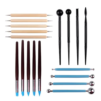 

18PCS Pottery Ceramics Tools Polymer Clay Sculpting Caving Scraper Craft Modelling Tools Set Sculpting Knives Painting Tools Set