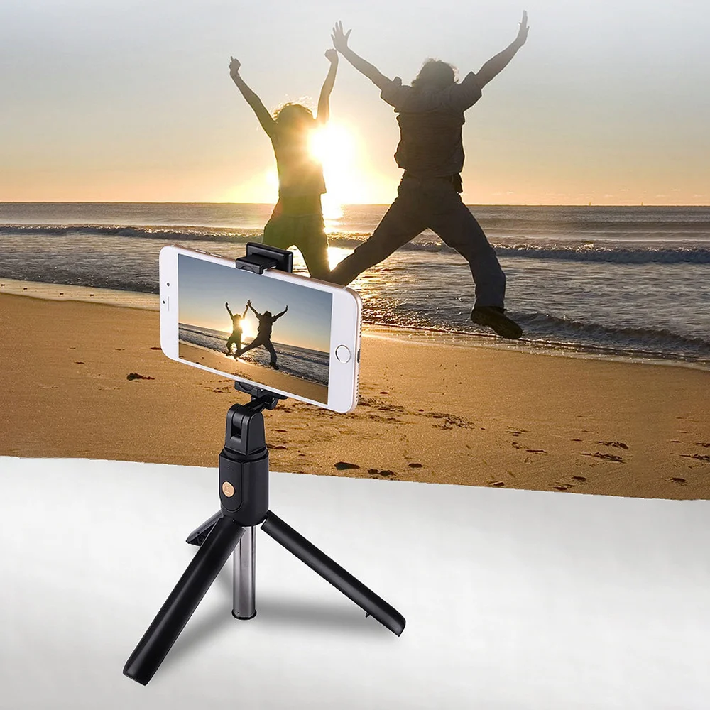 TDG K07 Selfie Stick with Tripod and Wireless Bluetooth Remote Black