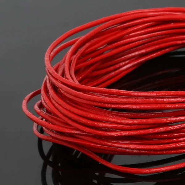 5 м/лот Размеры 1/1. 5/2/3 мм шнур из натуральной кожи, с круглым веревочный шнур для браслет и Цепочки и ожерелья ювелирных изделий Ремесла - Цвет: Red