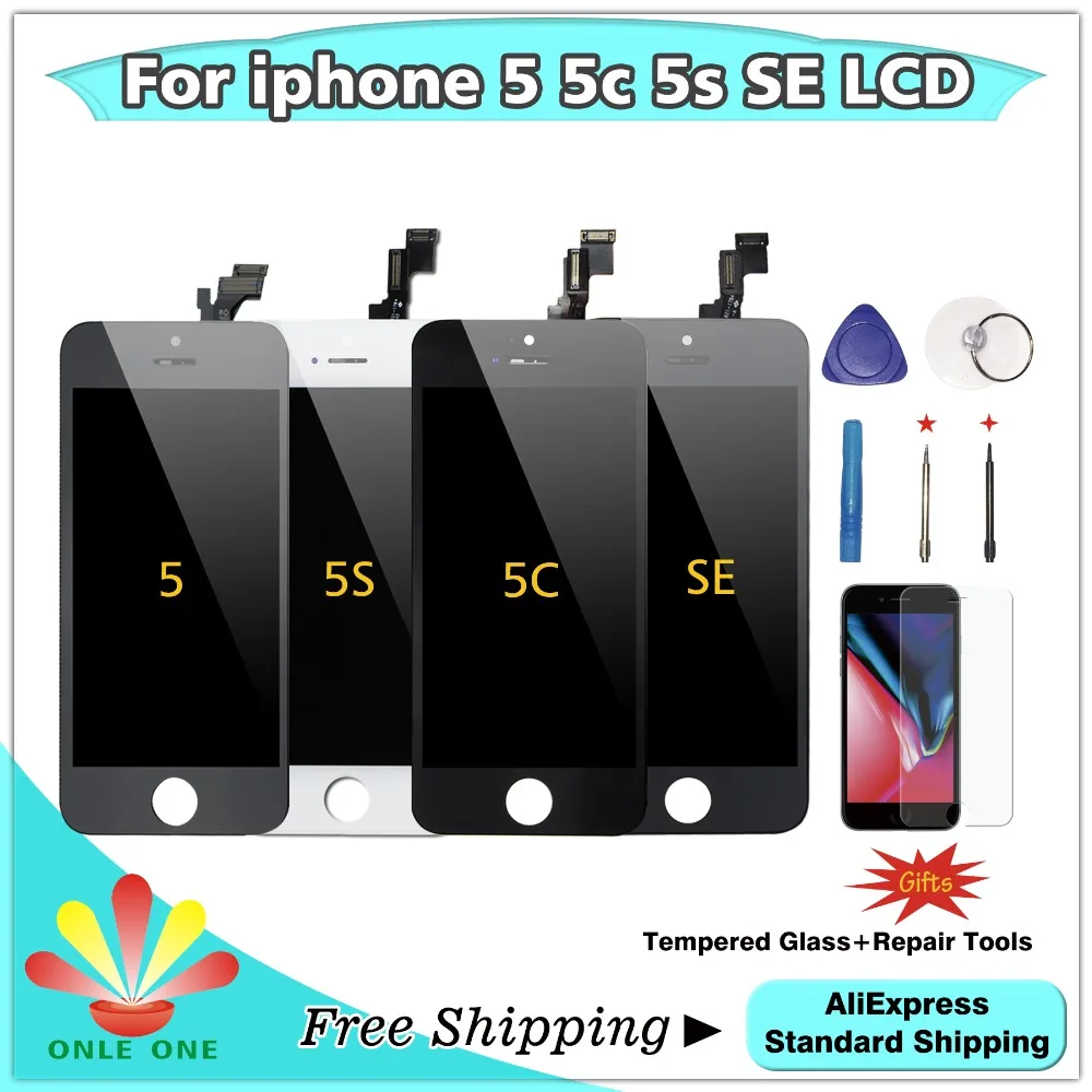 1 шт. высококачественный ЖК дисплей и сенсорный экран для iPhone 5 5g 5C 5S SE 5SE без битых
