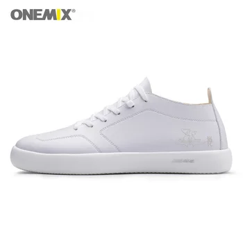 

ONEMIX White Sneakers Light Foam Outsole Soft leather Casual Shoes For Men Max 11