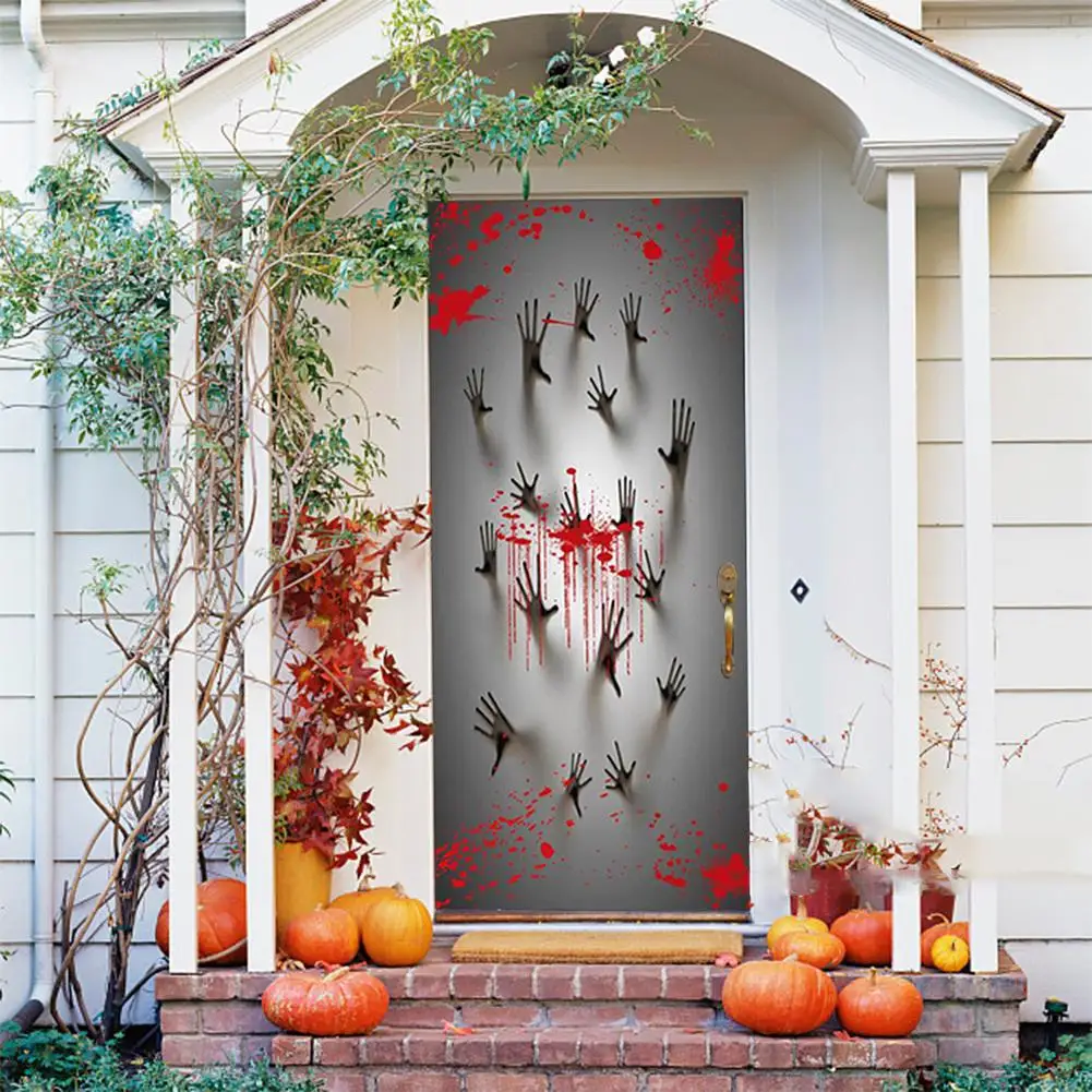 

Wall Sticker Halloween Haunted House Decoration Window Door Sticker Zombie Hand 78X30 Inch Wall Decoration Horror Halloween