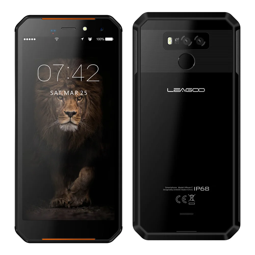

LEAGOO XRover C IP68 NFC Smartphone 5.72" IPS Quad Core 2GB 16GB 13MP Dual Cams 5000mAh Face Fingerprint Unlock 4G Mobile Phone