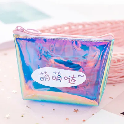 Letter Print Laser Small Bag Holographic Women PVC Coin Purses Fashion Clear Jelly Handbag Girls Coin Card Holder For Kids Purse - Цвет: Coin Purse MMD