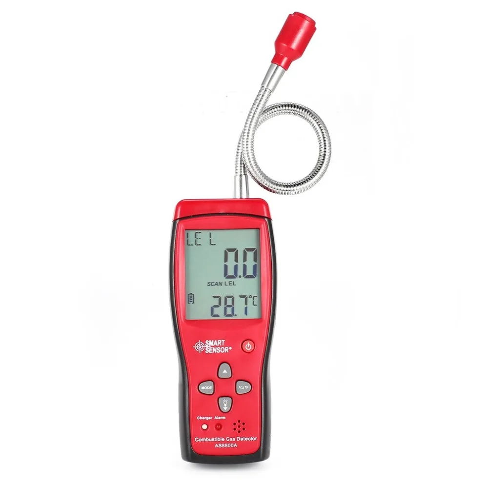 

AS8800A Combustible Natural Portable Gas Leak Location Determine Analyzer Tester Sound Light Alarm Gas Detector