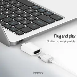 Basix USB C к HDMI 4 K адаптер Thunderbolt 3 совместимый для huawei Коврики 20 MacBook Pro Ipad Pro 2018 Galaxy S9 HDMI USB-C концентратора