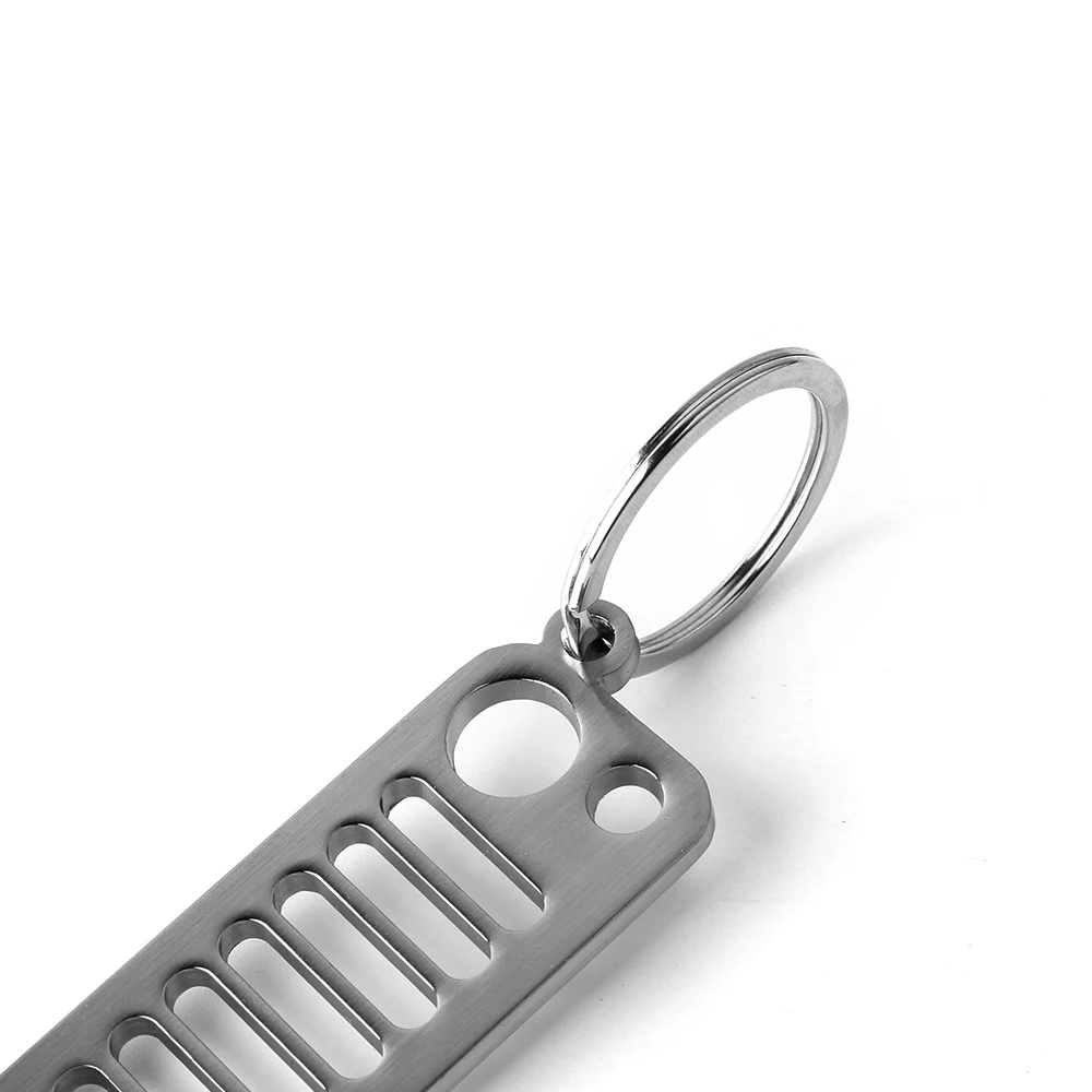 Автомобиль Горячая цепочка ключей нержавеющей стали высокого качества брелок для ключей с решеткой автомобильные аксессуары для Jeep CJ, JK, TJ, YJ, XJ