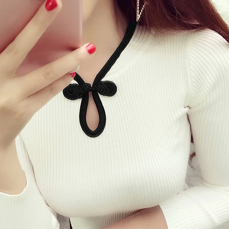 Women Elegant Cheongsam Turtleneck Sweater Women Vintage Long Sleeve Sweater Pullover Autumn New Fashion Knitted Sweater Tops Women Elegant Cheongsam Turtleneck Sweater Women Vintage Long Sleeve Sweater Pullover Autumn New Fashion Knitted Sweater Tops