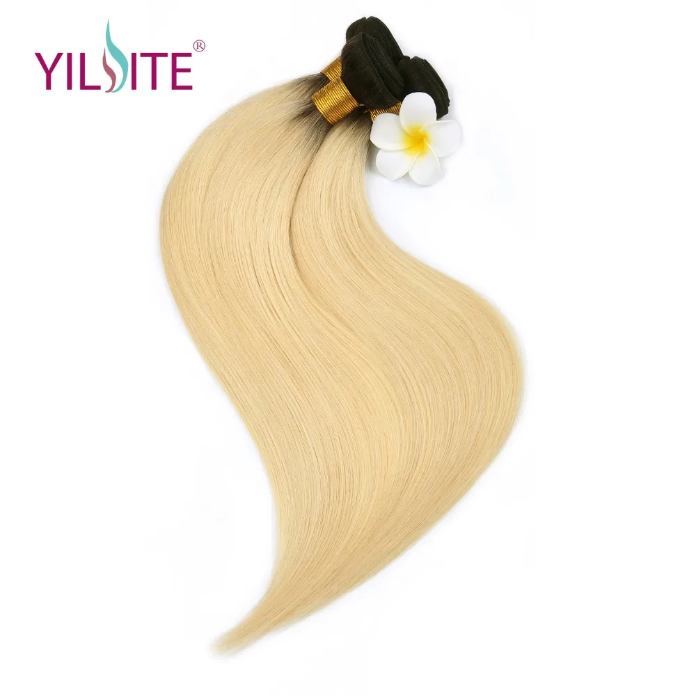 YILITE Brazilian Straight Hair Bundles With Closure Non-remy Blond Hair Weave Bundles Ombre Human Hair Bundles With Closure YILITE Brazilian Straight Hair Bundles With Closure Non-remy Blond Hair Weave Bundles Ombre Human Hair Bundles With Closure