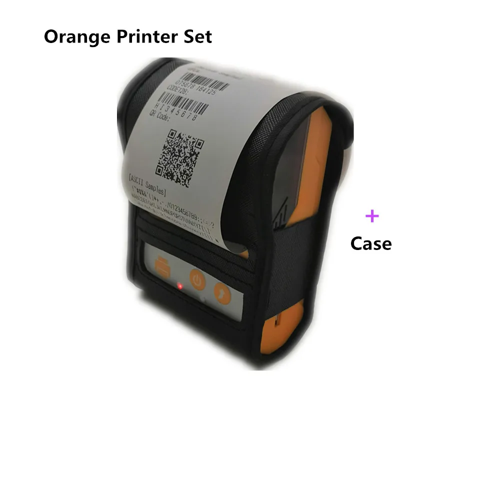 Orange Standard Bluetooth wireless thermal receipt printer plus protection case