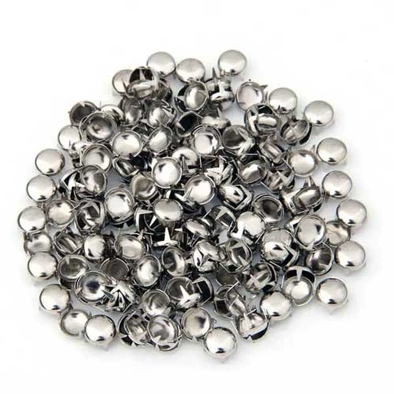 

200 Pieces Copper 8 mm Silver Round Cone Rivet Punk Decoration Rivet Silver