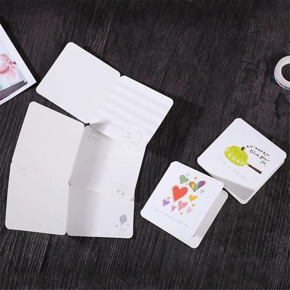 10 Card+10envelopes/set Mini Greeting Card Cute Cartoon Letter Paper Set Kawaii Stationery Birthday Card Envelope Writing Paper